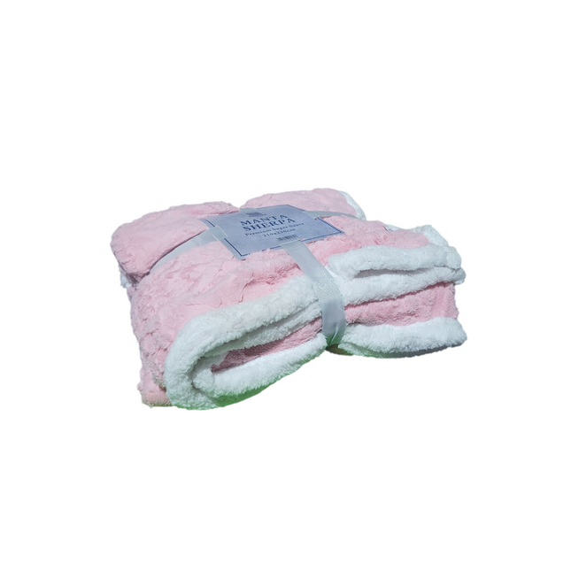 Manta de lã Sherpa 210x230 cm – Manta dupla face em flanela e sherpa, 100% poliéster, super macia e muito quente para o inverno.
