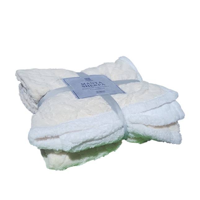 Manta de lã Sherpa 210x230 cm – Manta dupla face em flanela e sherpa, 100% poliéster, super macia e muito quente para o inverno.