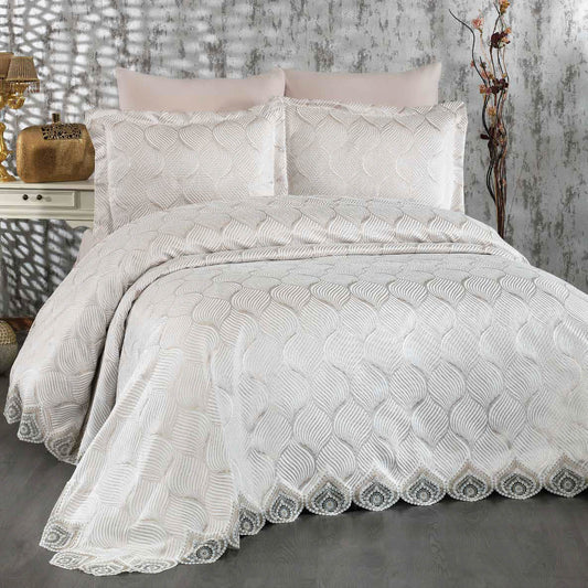 Juego de Cama de Lujo "Loren" – Diseño Moderno y Elegante para tu Dormitorio - COLOR CAPUCHINO