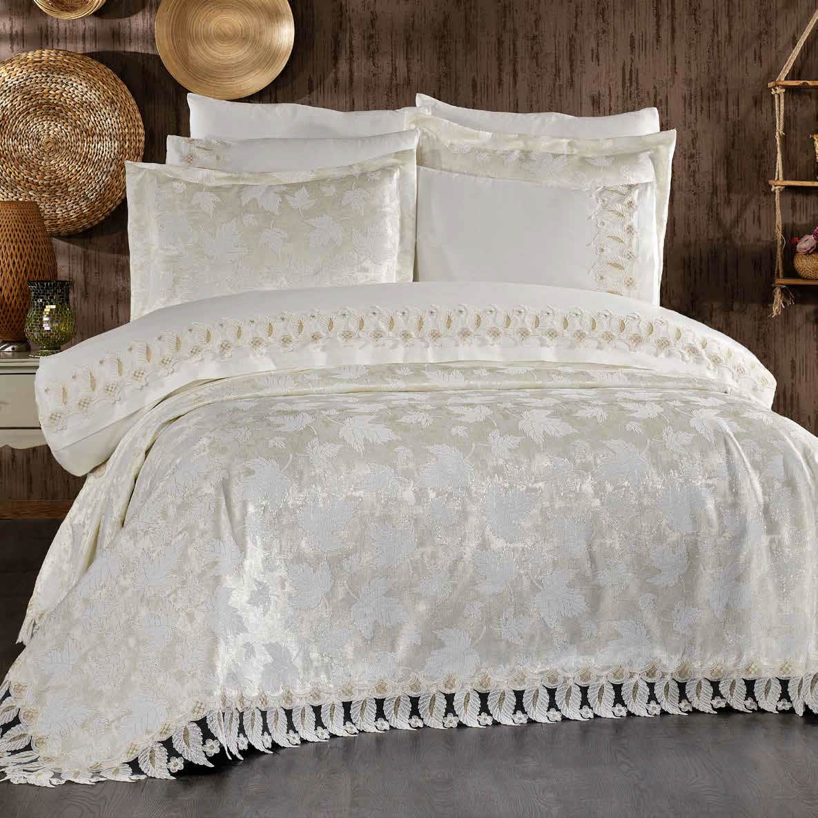Conjunto de Cama para Noivas "Enjoy" – Elegância e Conforto para um Quarto Sofisticado - Cappuccino