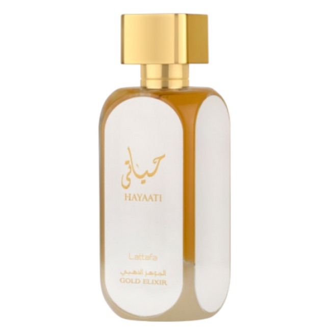 🌟 Hayaati Gold Elixir de Lattafa Perfumes - Perfume Unisex Cítrico y Amaderado con Notas de Bergamota, Durazno y Vainilla