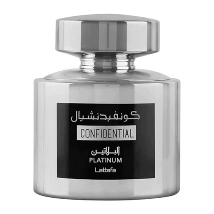 🌿 Confidential Platinum de Lattafa - Perfume Amaderado Aromático para Hombres con Notas Cítricas y Amaderadas