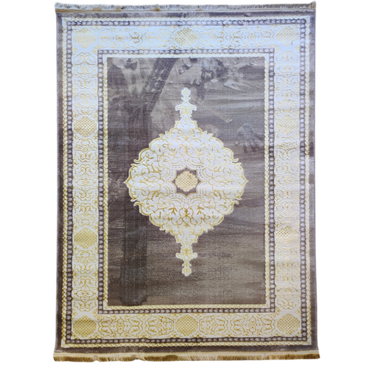 TAPETE KHANJAR DESIGN MARROM/DOURADO