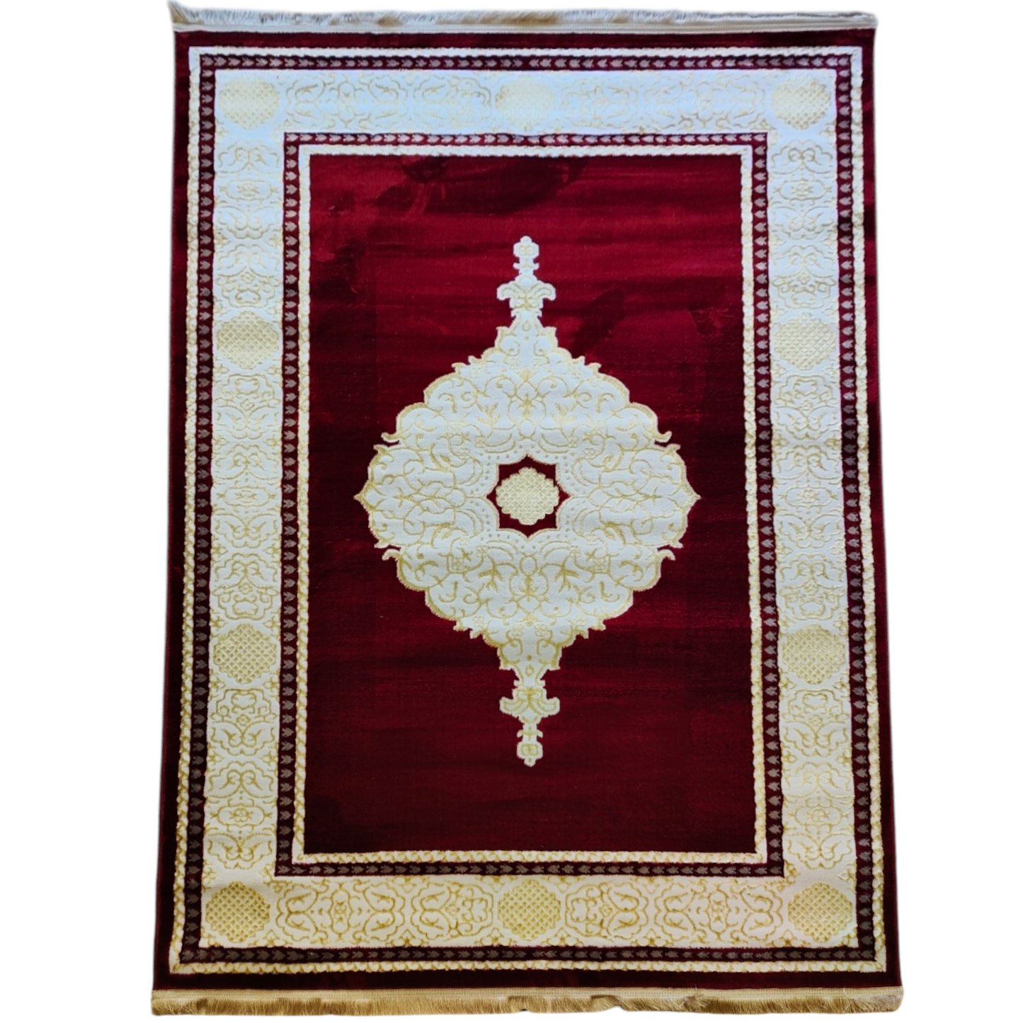 TAPETE KHANJAR DESIGN VERMELHO/DOURADO