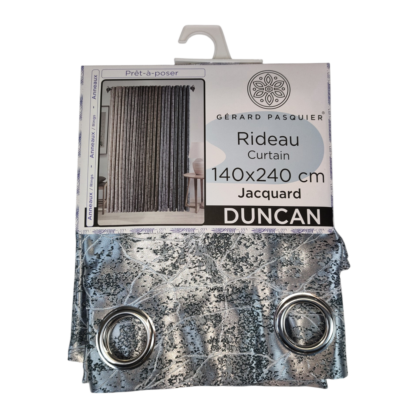 CORTINA MODELO DUNCAN 140 X 240 CM - COLOR AZUL PLATINO