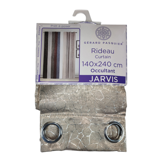 CORTINA MODELO JARVIS 140 X 240 CM - COLOR GRIS PLATEADO
