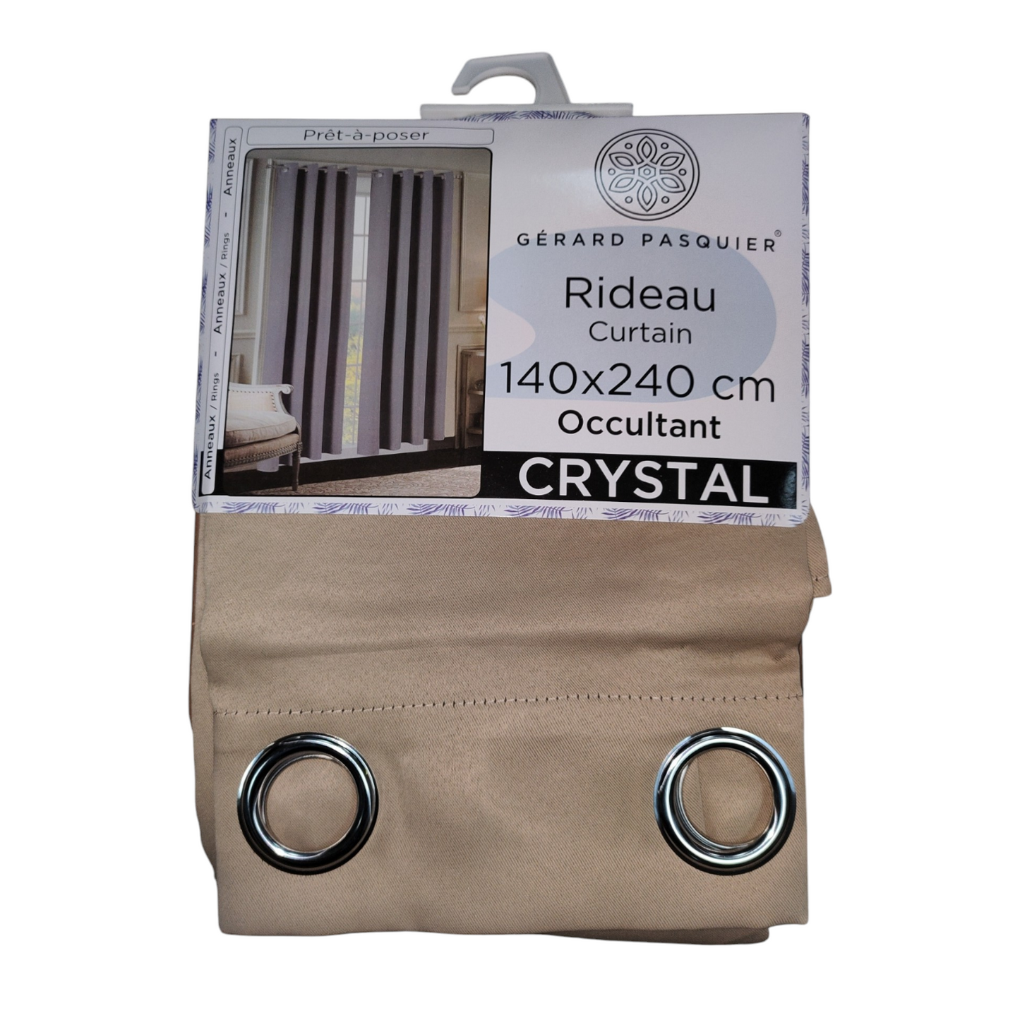 CORTINA MODELO CRYSTAL 140 X 240 CM - COLOR BEIGE OSCURO