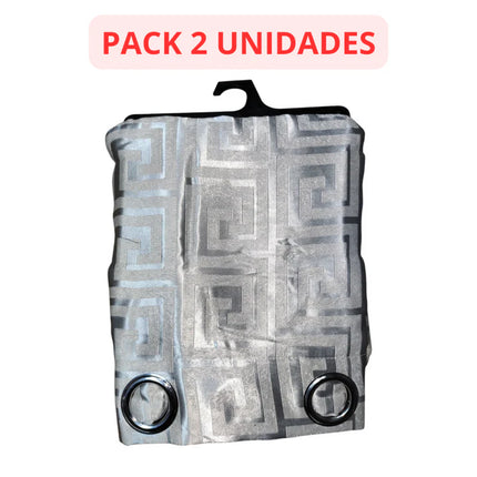 Pack Siena Plata – Colcha + 2 Pares de Cortinas a Juego