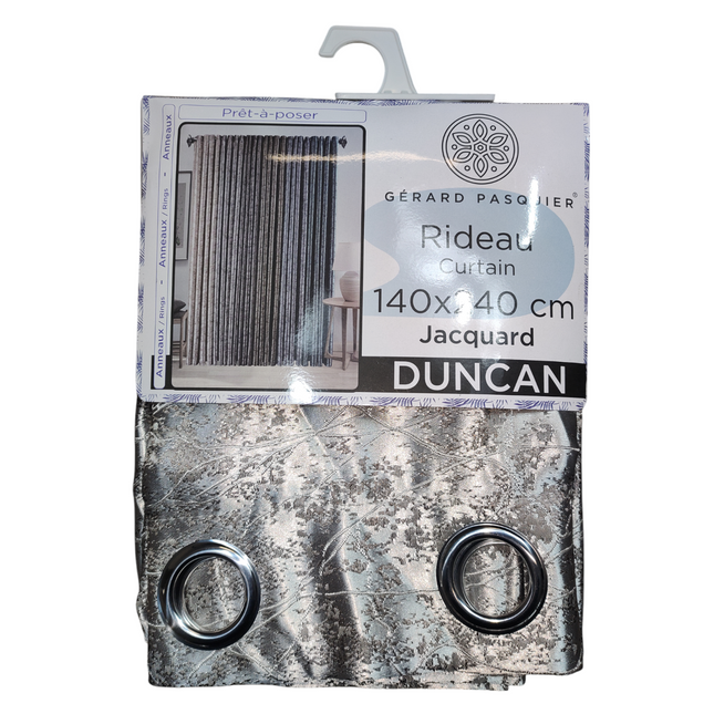 CORTINA MODELO DUNCAN 140 X 240 CM - COLOR GRIS PLATEADO