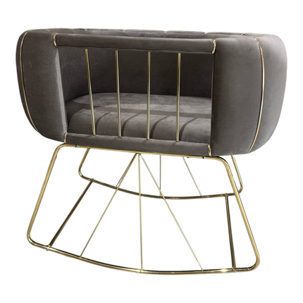 💤 Berço de veludo luxuoso feito à mão – Design elegante e moderno – Cor marrom com detalhes dourados💤