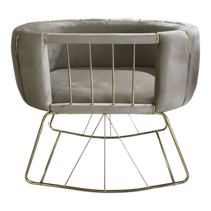 💤 Berço de veludo luxuoso feito à mão – Design elegante e moderno – Cor bege com detalhes dourados💤