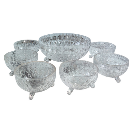 Set of 7 Cut Crystal Bowls