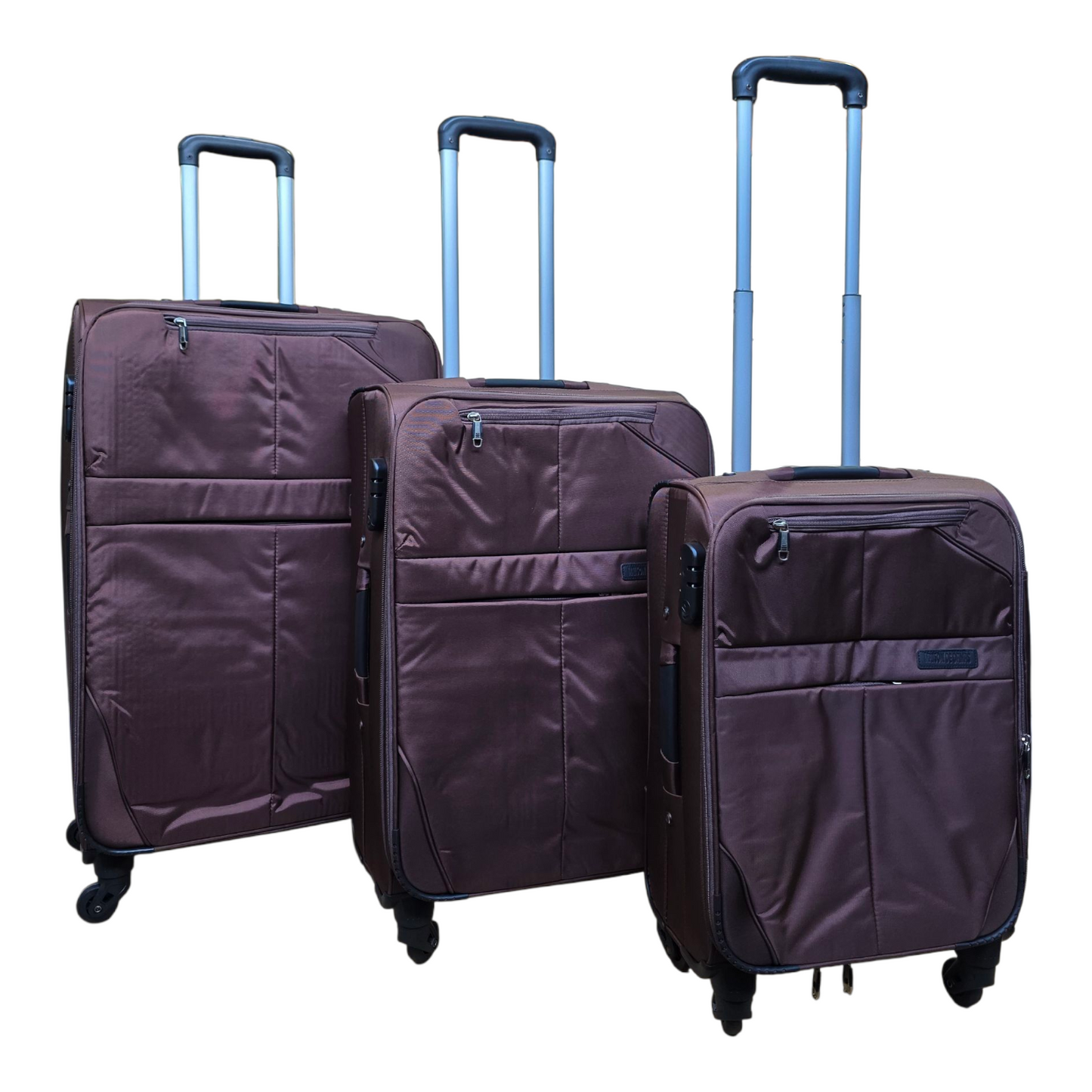 🧳 Pack de 3 Maletas de Viaje Marrones con Ruedas Giratorias 360º