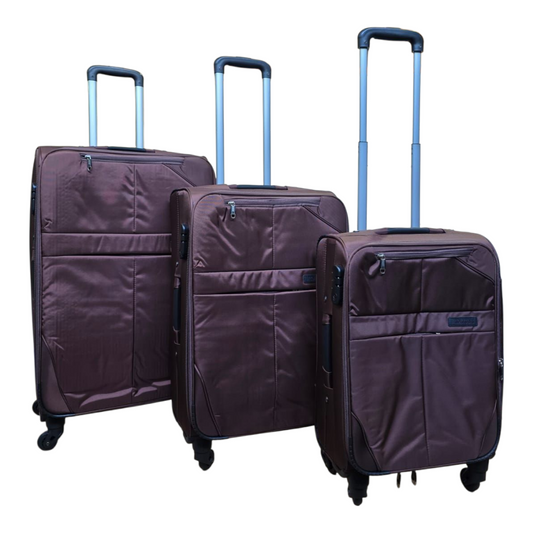 🧳 Pack de 3 Maletas de Viaje Marrones con Ruedas Giratorias 360º