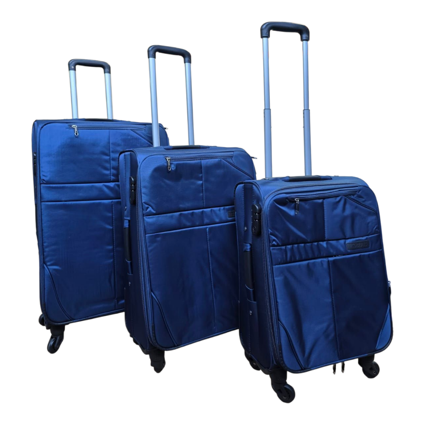🧳 Pack de 3 Maletas de Viaje Azules con Ruedas Giratorias 360º