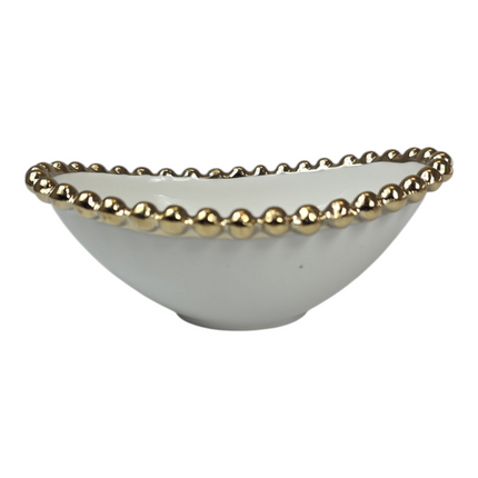 ✨ Oval Porcelain Bowl with Gold Rim 14.5cm x 10cm ✨