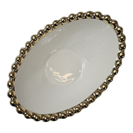 ✨ Oval Porcelain Bowl with Gold Rim 14.5cm x 10cm ✨
