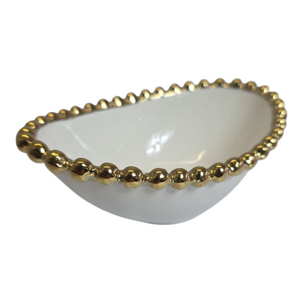 ✨ Oval Porcelain Bowl with Gold Rim 14.5cm x 10cm ✨
