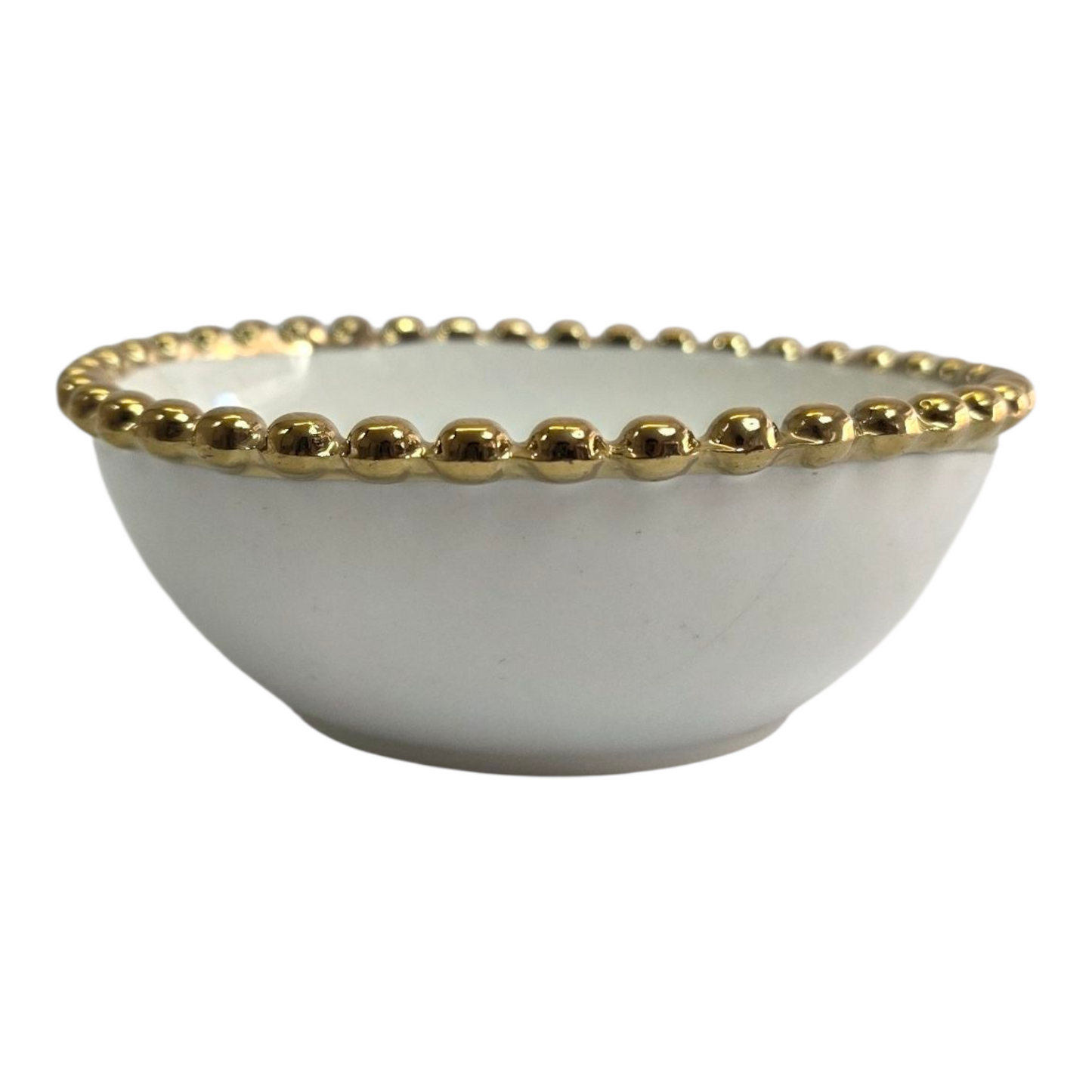 🟡Cuenco Blanco con Borde Dorado Ø 12,5cm – Elegancia Clásica para Tu Mesa