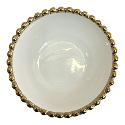 🟡Cuenco Blanco con Borde Dorado Ø 12,5cm – Elegancia Clásica para Tu Mesa