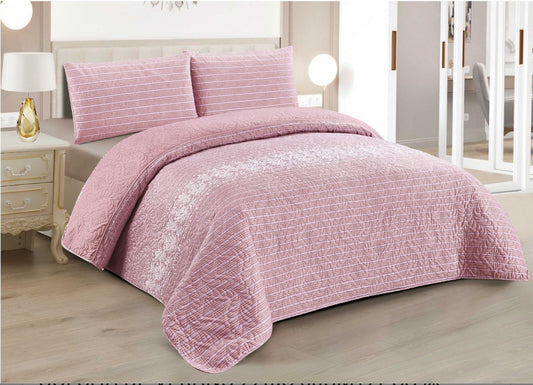 Boutis Quilt for Spring and Summer, Two-Tone Reversible Plain - FLOWER MODEL