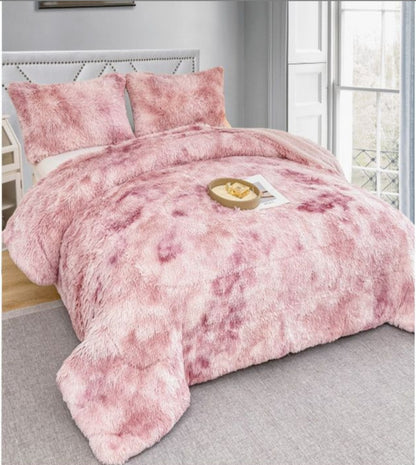 EDREDÓN BORREGO NÓRDICO MODELO peluche marmoleado - COLOR ROSA