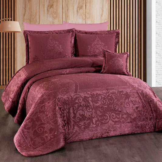 Colcha e Edredom Valeria – Elegância e Conforto, Conjunto de 4 Peças (270x270 cm) – Cor Lilás
