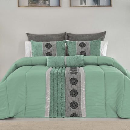 Pack Tóquio Menta – Colcha + 2 Pares de Cortinas a Juego