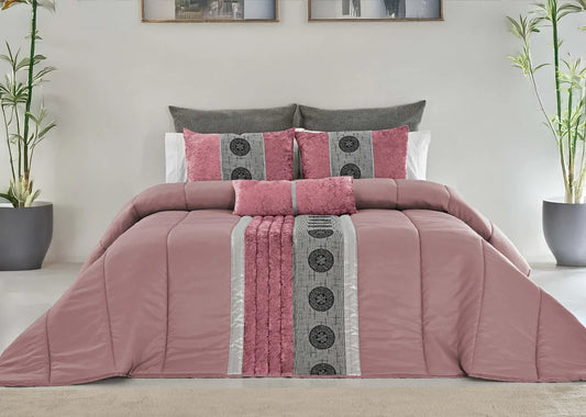 Pack Tóquio Rosa – Colcha + 2 Pares de Cortinas a Juego