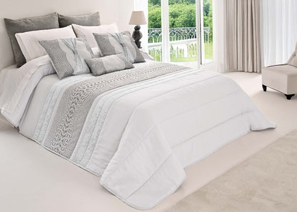 Colcha SUZY Elegante – Conjunto Decorativo con Tres Almohadas, 250 x 260 cm