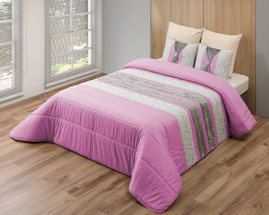 Colcha SOFIA Elegante – Conjunto Decorativo con Tres Almohadas, 250 x 260 cm - COLOR ROSA