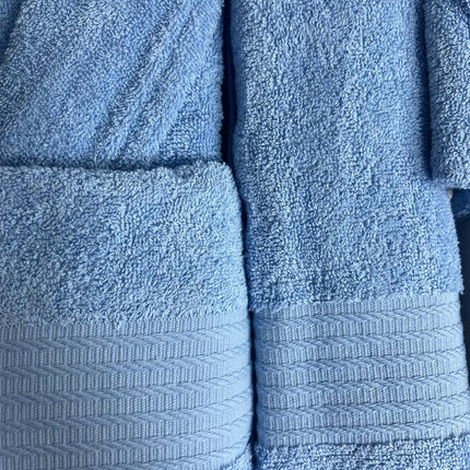 Set Albornoz 4 Piezas Azul – Albornoz, Toalla y Manopla