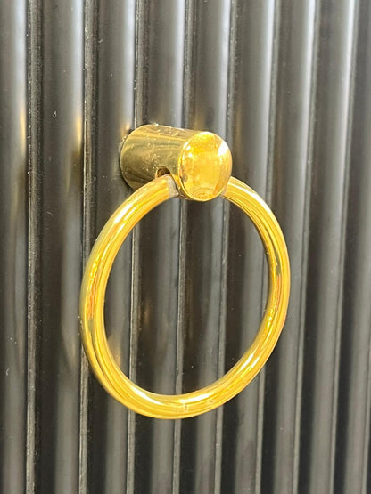 Mesa de TV con chimenea digital - NEGRO DORADO