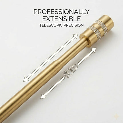 Barra de Cortina Extensible 160-310 cm con Remate Cilíndrico Decorativo Brillante – Dorado ✨