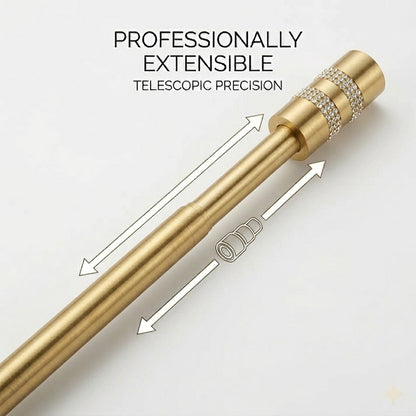 Varão de Cortina Extensível 160-310 cm com Ponteira Cilíndrica Decorativa Brilhante – Dourado ✨