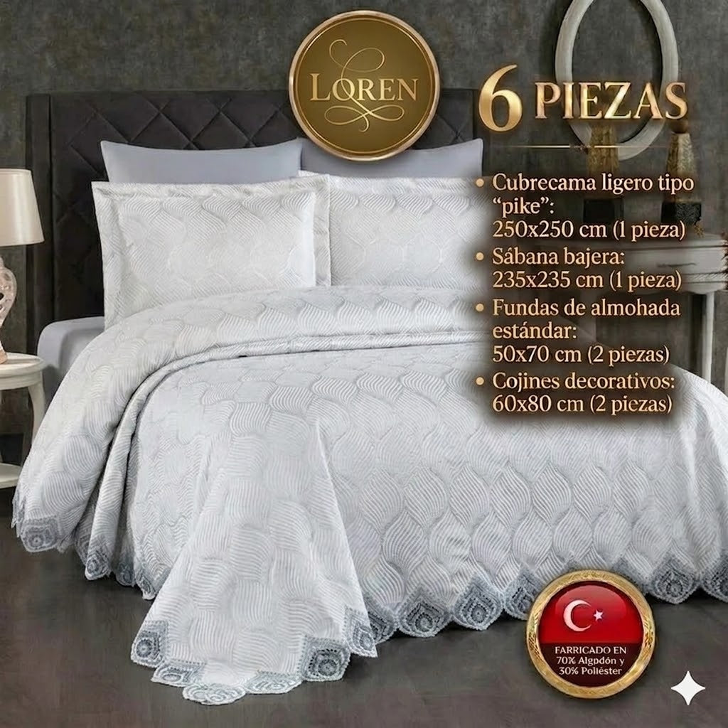 Juego de Cama de Lujo "Loren" – Diseño Moderno y Elegante para tu Dormitorio