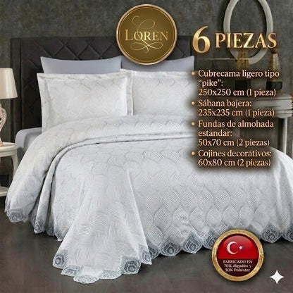 Juego de Cama de Lujo "Loren" – Diseño Moderno y Elegante para tu Dormitorio