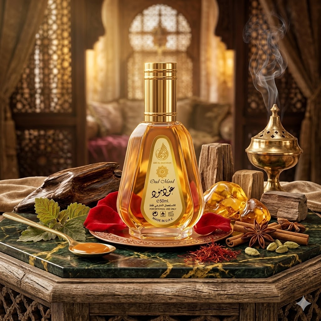Oud Mood (50ml) de Ard Al Zaafaran: El Perfume Árabe Unisex de Larga Duración Perfecto para Noches y Climas Fríos
