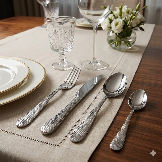 ✨ Set de Cubiertos Plateados – Pack de 24 Piezas de Lujo ✨
