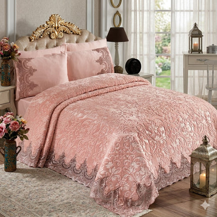 Conjunto de cobertores Banu Cream – Elegância e aconchego para seu quarto