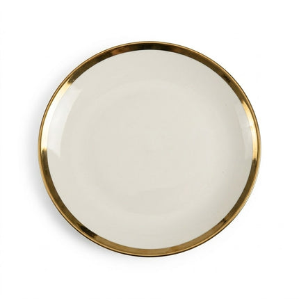 🏷 Ceramic Plate Ø20 cm – Elegant Gold Rim