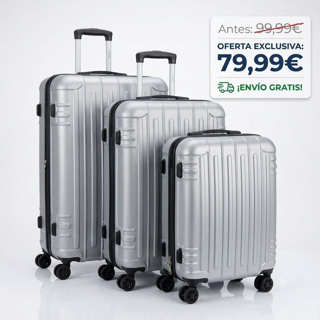 ✈️ Set de 3 Maletas Rígidas de Viaje - ¡Tu compañero perfecto para cualquier aventura!