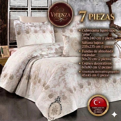 Conjunto de cama de luxo Vicenza – Elegância clássica com estilo barroco