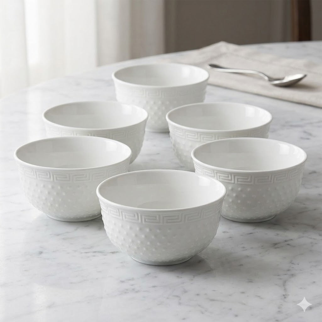 🍲 Ceramic Bowl with Relief – Elegant and Textured Design