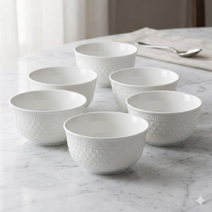 🍲 Ceramic Bowl with Relief – Elegant and Textured Design