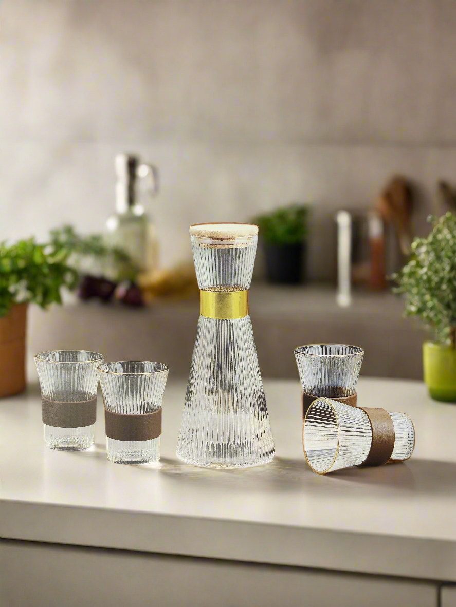 GLASS WARE HY-SX097/7PCS GOLDEN LINE