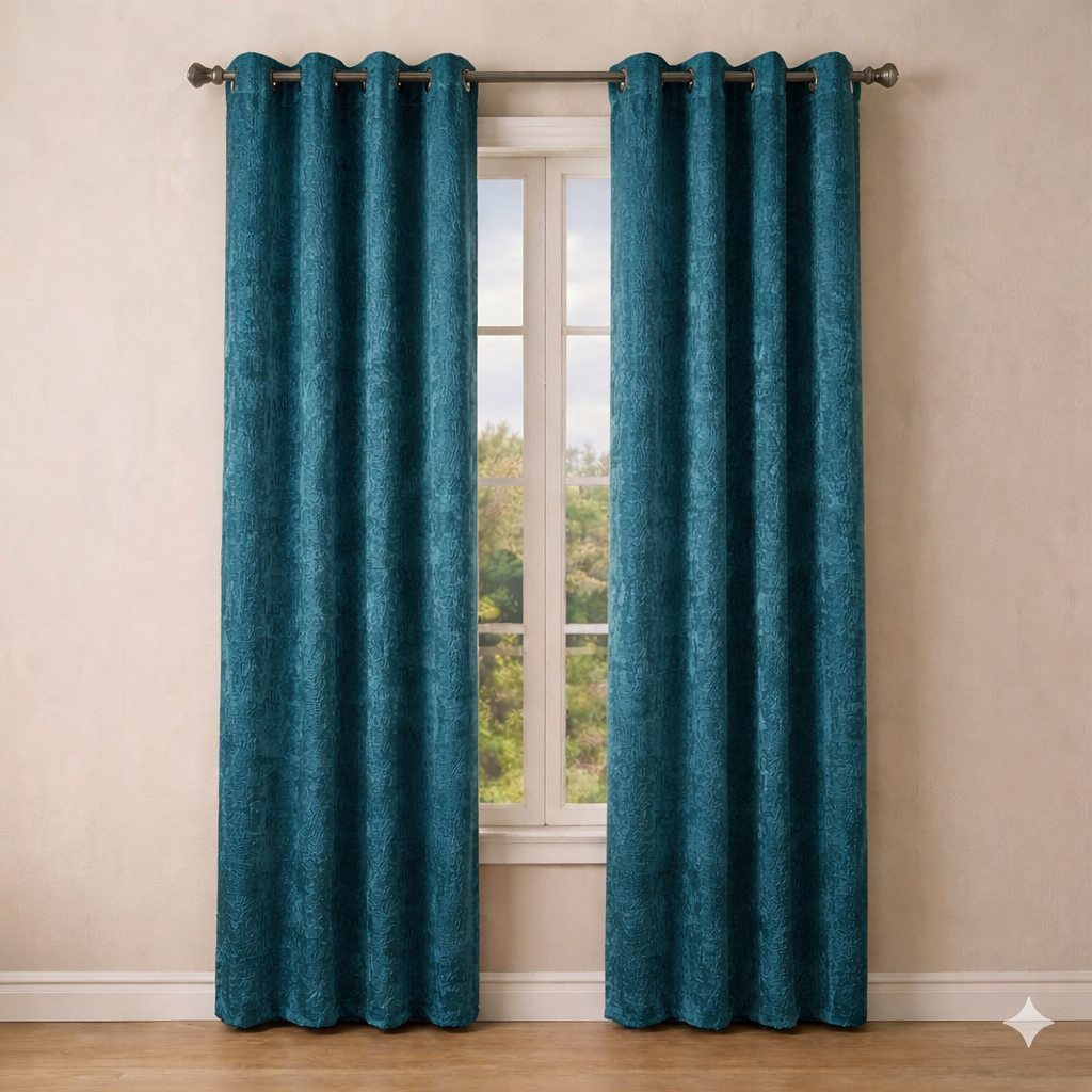 CORTINA JACQUARD MODELO GENOVA 140 X 240 CM - COLOR AZUL ZAFIRO (ANILLAS) – GÉRARD PASQUIER