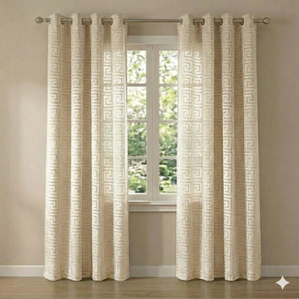 Pack SUZY Beige – Colcha + 2 Pares de Cortinas a Juego