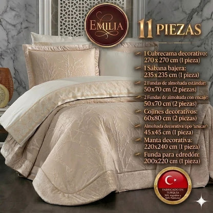 Conjunto de cama Emilia – Elegância e sofisticação no seu quarto