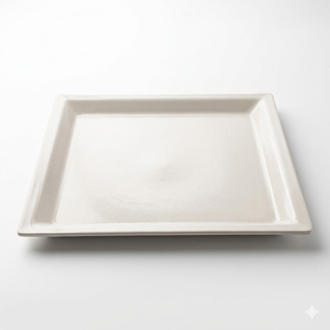 Prato quadrado de melamina 35×35 cm — Branco, para servir e apresentar